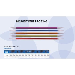 Knit Pro Zing Nadelspiel 20 cm