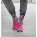 Gründl NEU! 4-fädige Sockenwolle mit dem grünen Faden, Simila, 2 identische Socken aus Einem Knäuel, 100 gr. 75% Schurwolle / 25% Polyamid, (306 pink Punt)