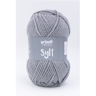 Gründl Sylt 100 gr. 80% Polyacryl/ 20% Wolle, NS 7-8, für Mütze,Schal u. Co. (02 grau)