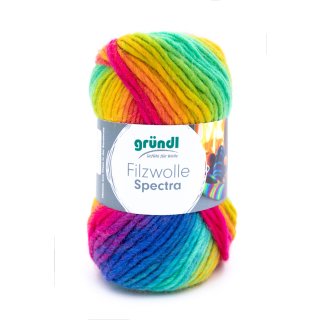 Gr&uuml;ndl Filzwolle Spectra, 100g, Farbe 05 100 % Schurwolle  waschfilzen