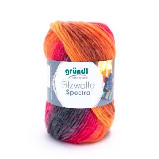 Gründl Filzwolle Spectra, 100g, Farbe 06 100 % Schurwolle  waschfilzen
