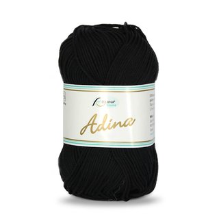 Adina von Rellana 100% Baumwolle Garn Farbe 02 schwarz 50g