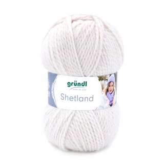 Gr&uuml;ndl Wolle Shetland Farbe 04 - creme melange - Handstrickgarn in Pastellt&ouml;n...