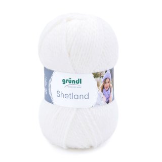 Gr&uuml;ndl Wolle Shetland Farbe 10 - wei&szlig; - weiche Wolle zum Stricken &amp; H&auml;keln 10...
