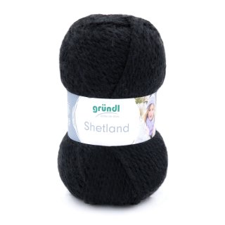 Gründl Wolle Shetland Farbe 11 - schwarz - Schnellstrickwolle, weiche Wolle z...