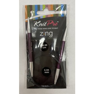 KnitPro  Rundstricknadel ZING 6,00 mm purpur 40 cm