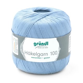 H&auml;kelgarn 100 Gramm Baumwolle-Filet-Garn h&auml;keln - Farbe hellblau_121