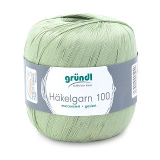 Häkelgarn 100 Gramm Baumwolle-Filet-Garn häkeln - Farbe lind-grün_123