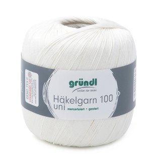Häkelgarn 100 Gramm Baumwolle-Filet-Garn häkeln - Farbe woll-weiß_102