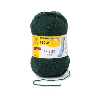 4-fach Sockenwolle 50g/210 m von Schachenmayr Regia, Farbe 00327 Tanne, 75% Schurwolle/25% Polyamid, Socken stricken,