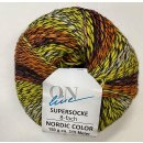 ONline Supersocke 8-Fach 150g Sort. 336 Nordic-Color,Merinowolle, 75% Schurwolle (Merino, superwash), 25% Polyamid (2828 gelb-orange melange)