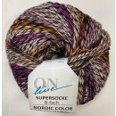 ONline Supersocke 8-Fach 150g Sort. 336 Nordic-Color,Merinowolle, 75% Schurwolle (Merino, superwash), 25% Polyamid (2831 lila melange)