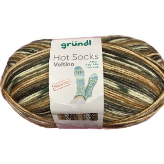 Gründl Hot Socks Voltino,6-fach, 150 g/375m, 75% Schurwolle/25% Polyamid, (05 braun mix)