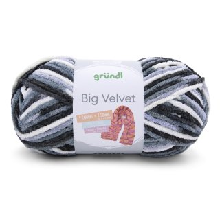 Big Velvet von Gründl,1 Knäuel =1 Schal,250g/205 m, 100% Polyester, Chenille,weiche Wolle,z. Häkeln und Stricken (05)