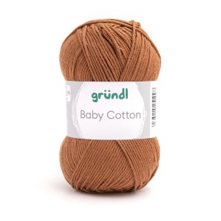 Gründl Baby Cotton, Babywolle, Baumwollgemisch,50 g/140m LL/NS 3-4,Wolle,Strick- und Häkelgarn, (07 rostbraun)