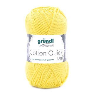 Gründl Cotton Quick Uni Strickgarn/Häkelgarn, 10 Knäuel à 50 g (farbenfrohes Garn aus 100% Baumwolle, OEKO-TEX zertifiziert, 50 g / 125 m, Nadelstärke: 3 - 4, 1 x 50 g), Gelb