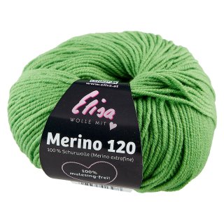 Elisa Merino 120, 50 g/120 m, Merinogarn aus extrafeiner Merinowolle,mulesing-frei,OEKO-TEX zertifiziert,100% Schurwolle(Merino extrafein) zum stricken häkeln 7243 - Grün
