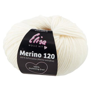 Elisa Merino 120, 50 g/120 m, Merinogarn aus extrafeiner Merinowolle,mulesing-frei,OEKO-TEX zertifiziert,100% Schurwolle(Merino extrafein) zum stricken häkeln