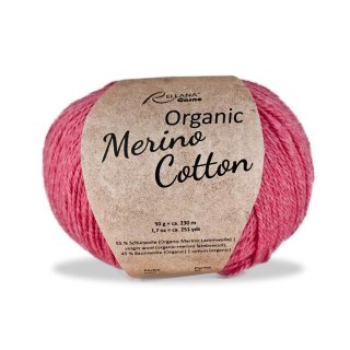 Rellana Organic Merino Cotton, 100% Naturfaser, 55% Schurwolle/45 % Baumwolle, 50 g/230 m LL, NS 3-3,5 133 himbeere