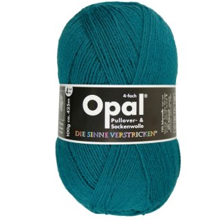 Opal 4-fädige Pullover-/Sockenwolle uni,100g/425m,75% Schurwolle/25% Polyamid 9934 blaugrün