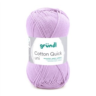 Gründl Cotton quick uni,50g.100%Baumwolle,mercerisiert,Häkel- u. Strickgarn,50g / 125 m,NS 3-4 160 flieder