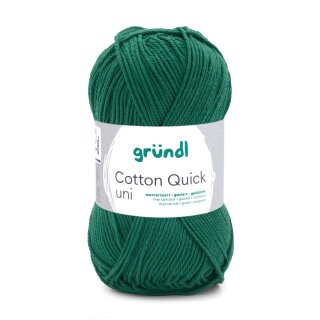 Gründl Cotton quick uni,50g.100%Baumwolle,mercerisiert,Häkel- u. Strickgarn,50g / 125 m,NS 3-4 169 tannengrün