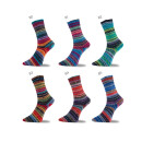 Pro Lana Fjord Socks Puzzle, 100 g/420 m, 4-fädige Sockenwolle aus 75% Schurwolle / 25% Polyamid, tolle Farben 84