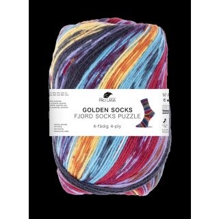 Pro Lana Fjord Socks Puzzle, 100 g/420 m, 4-fädige Sockenwolle aus 75% Schurwolle / 25% Polyamid, tolle Farben 80