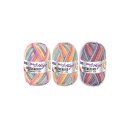 Woolly Hugs Weltrekord Sockenwolle, 100g, 75% Schurwolle & 25% Polyamid, 420m Lauflänge, Strapazierfähiges Sockengarn, 2er Sparpaket (3-er Set)