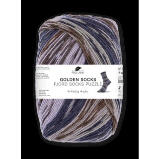 Pro Lana Fjord Socks Puzzle, 100 g/420 m, 4-fädige Sockenwolle aus 75% Schurwolle / 25% Polyamid, tolle Farben 87