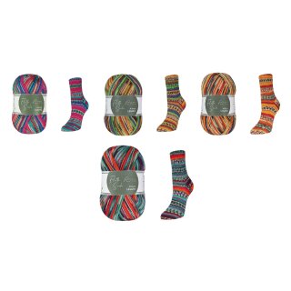 Flotte Socke 4f. Legato Sockenwolle Sparpaket 4x100g,Schurwolle
