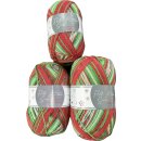 Sparpaket 3-er Set Christmas Sockenwolle 1x4-fädig Classic, 1x4-fädig Glitzer u. 1x 6-fädig