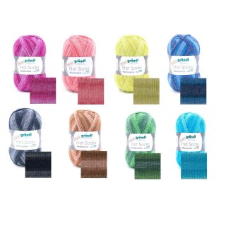 Doppelpack 2x100g Gründl Malcesine 4-fädige Sockenwolle 75 % Schurwolle 25 % Polyamid
