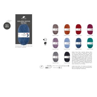 ProLana Merino Socks Retro 100g 4-fädig 75 % Schurwolle 25 % Polyamid Merino extrafein Melange