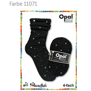 Opal Uni 4-fach Tiefschwarz mit Silbereffekt, Limitierte Auflage